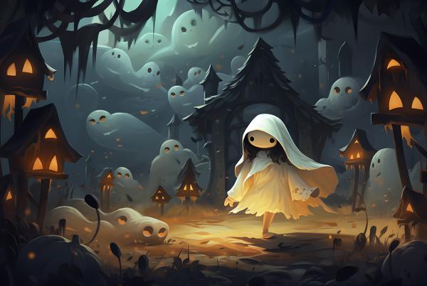 Little ghost on Halloween, Generative AI